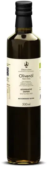 Ölkännchen Olivenöl  Kooperative Daphni Koroneiki bio 500ml