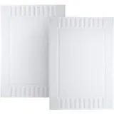 White Classic Weißer Luxus Baumwolle Bad-Matten Hotel-Spa-Waschbar-Tub-Set - 100% Baumwolle Reversible Hotel Quality Badmatte Set - 2 Pack - 22 "x34
