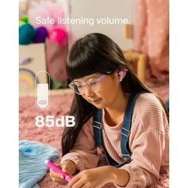 Belkin SoundForm Nano 2 Bluetooth In-Ear Kinderkopfhörer mit integriertem Mikrofon, 28 Std. Akkulaufzeit, Lautstärkebegrenzung auf 85 dB, wasserfest nach IPX5, für iPhone, iPad, Galaxy usw. – Rosa