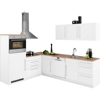 Kochstation Winkelküche »KS-Samos«, ohne E-Geräte, Stellbreite 200/270 cm weiß