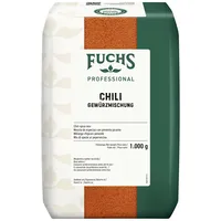 Fuchs Professional - Chilipulver Gewürzzubereitung | Für feurige Gerichte wie Chili con Carne | Mit praktischem Streuaufsatz | Profi-Qualität für Großverbraucher | 1 kg im recyclebaren Beutel