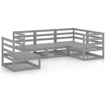 vidaXL Garten-Lounge-Set 5-tlg. grau Kiefer