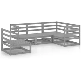vidaXL Garten-Lounge-Set 5-tlg. grau Kiefer