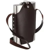 Relaxdays 5 x XXL Flachmann Edelstahl Dunkelbraun,Silber