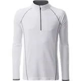 James & Nicholson Funktionsshirt Langarm JN498 & S white/silver