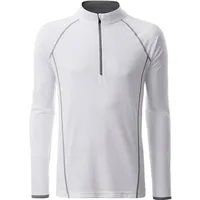 James & Nicholson Funktionsshirt Langarm JN498 & S white/silver