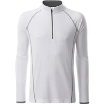 James & Nicholson Funktionsshirt Langarm JN498 & S white/silver