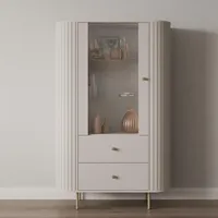 ax living Vitrine Halay 1 Tür & 2 Schubladen 0 x 0 x 0 cm Beige