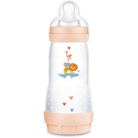 MAM Easy Start Anti-Colic Babyflasche (320 ml), Milchflasche mit innovativem Bodenventil gegen Koliken, Baby Trinkflasche mit Sauger Größe 2, 4+ Monate, Krokodil/Löwe