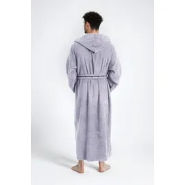 Bruno Banani Herrenbademantel BRUNO BANANI "Danny, Normallänge & Überlänge, auch in extra lang, Hotelbademantel" Gr. L, grau, L:145cm, Walkfrottee, Hausmäntel, mit Logostreifen, Herren Bademantel aus 100% Baumwolle, S-4XL
