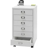 Mendler Rollcontainer HWC-L49, Schubladenschrank Stahlschrank Aktenschrank, Metall 75x40x41cm 6 Schubladen ~