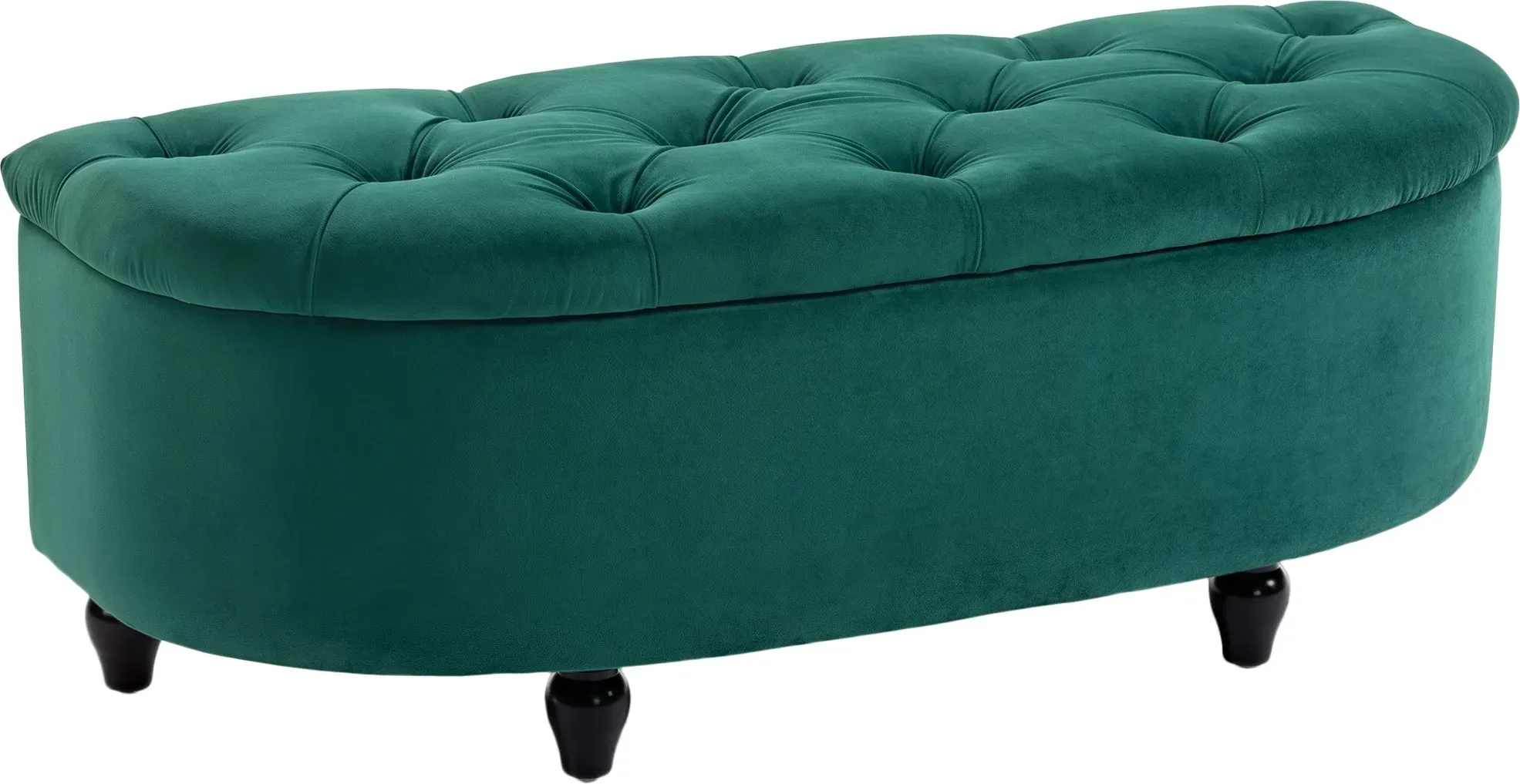 HOMCOM Sitzbank mit Stauraum und geöffnetem Deckel, Polsterbank aus Gummiholz, Velvet-Touch, Dunkelgrün, 120 x 46 x 42 cm für Wohnzimmer & Flur   Aosom.de