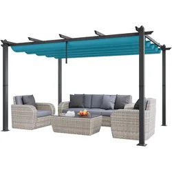 VEVOR Pavillon Gartenzelt Outdoor Pergola Sonnenschutzdach 2,96x3,95x2,3m Blau