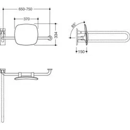 Hewi Rückenstütze Edelstahl 805 anthrazitgrau