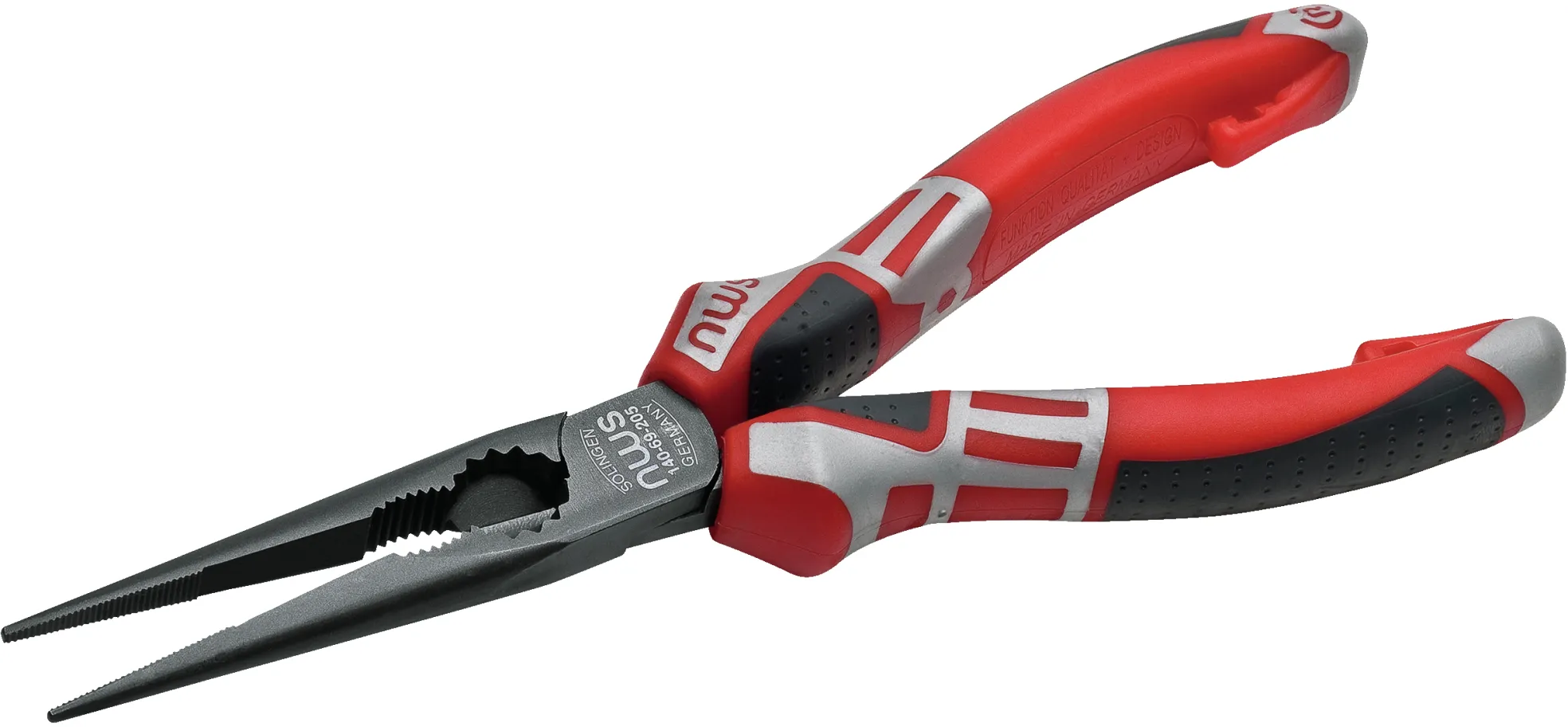 NWS Chain Nose Pliers (Radio Pliers), 1,5 cm, Stahl, Schwarz, Grau, Rot, 170 mm,