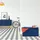 Relaxdays Truhenbank Samt Blau 38 x 77 x 39 cm