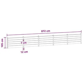 vidaXL Zaunlatte 5 pcs  Schwarz/Aluminium