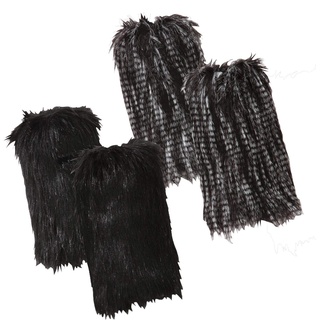 1 Paar Stulpen Beinstulpen Stiefel Fellstulpen Legwarmer Kunstfell, Herstellernummer:67685, Farbe:Graumeliert