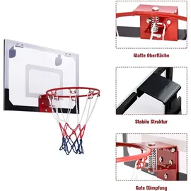Goplus Basketballkorb, mit Ring und Netz, Basketballboard, Basketballbrett, Basketballring an der Tür