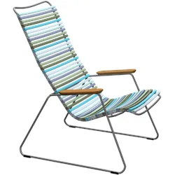 HOUE CLICK Relaxsessel Lounge Chair Bambusarmlehnen Stahlgestell - Grau