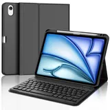 IVEOPPE Tastatur iPad Air 6. Generation, iPad Air 11" Hülle mit Tastatur 2024, Magnetisch Abnehmbare Bluetooth QWERTZ Tastatur für iPad Air 6 11 Zoll 2024, Schwarz