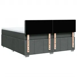 vidaXL Boxspringbett 180 x 200 cm Dunkelgrau
