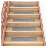 vidaXL Stufenmatten Selbstklebend 15 Stk. 76x20 cm Hellgrau