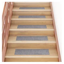 vidaXL Stufenmatten Selbstklebend 15 Stk. 76x20 cm Hellgrau