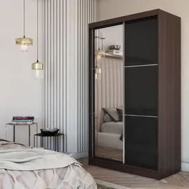 masseno Schwebetürenschrank VITALE 120 x 216 x 61 cm Schwarz/Rot