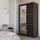 masseno Schwebetürenschrank VITALE 120 x 216 x 61 cm Schwarz/Rot