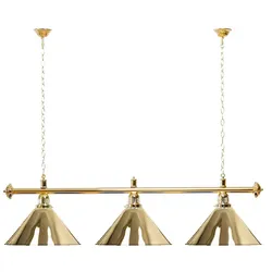 Billard Lampe 3 Schirme gold / goldfarbene Halterung