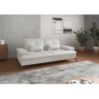 Sit & More 3-Sitzer-Sofa, Weiß, Textil, Leder, Kombination Echtleder/Stoff, Nappaleder, 212x90x122 cm, Goldenes M, Made in Europe, DGM-Klimapakt, Schlafen auf Sitzhöhe, Armteil links, rechts, Wohnzimmer, Sofas & Couches, Sofas, 3-Sitzer Sofas