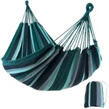 your GEAR yourGEAR Maui - XL Hängematte 220 x 120 cm | Smaragd (Grün) oder Aqua (Blau) |240 kg Labor geprüft | Baumwolle Tuchhängematte | Packtasche [Smaragd]