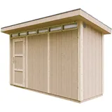 TIMBELA Gartenhaus 4,12 x 1,61 m Grau