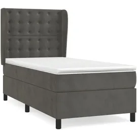 vidaXL Boxspringbett 100 x 200 cm Dunkelgrau