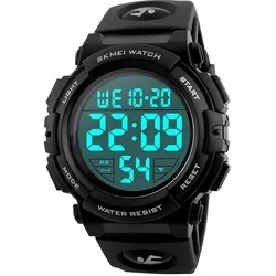 SKMEI Herrenuhr, Armbanduhr, modische Uhr, multifunktional, wasserdicht, für den Außenbereich schwarz