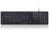 Perixx Periboard-331 Großschrift-Tastatur, schwarz, LEDs weiß, USB, DE (11900 / PERIBOARD-331BDE)