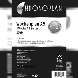 Chronoplan Kalendereinlage Wochenplan A5 2026 Weiß