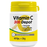 VITAMIN C 300 Depot + Zink + Histidin + Vitamin D Kapseln, für ein gesundes Immunsystem, langanhaltender Depot-Effekt, Laborgeprüft, MADE IN GERMANY