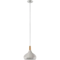 EGLO Sabinar 1-flg. Ø 28 cm Stahl und Holz silber gebürstet braun