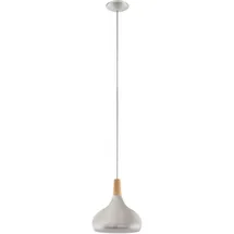 EGLO Sabinar 1-flg. Ø 28 cm Stahl und Holz silber gebürstet braun