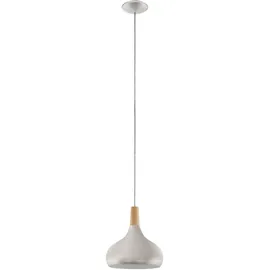 EGLO Sabinar 1-flg. Ø 28 cm Stahl und Holz silber gebürstet braun