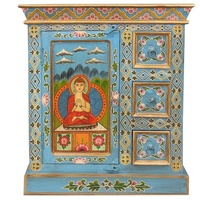 Oriental Galerie Mehrzweckschrank Tibet Wandschrank Blau 77 cm blau