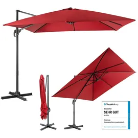 Costway Ampelschirm Ø 300 cm Rot/Schwarz