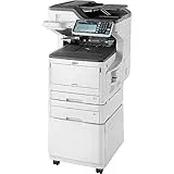 OKI MC853dnct Multifunktionsdrucker (Farbe, Kopieren, Drucken, Scannen, Faxen, A3, 23 Seiten/Min., 1.200x600 dpi, LAN, WLAN optional, Duplexdruck, 8.000 Seiten/Monat, max 60.000 Seiten), Hellgrau, Anthrazit