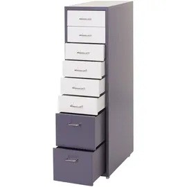 Mendler Boston Rollcontainer 110x28x41 cm dunkelgrau