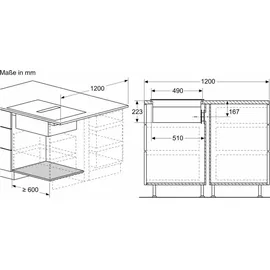 Siemens ED711HGA7 (ED711HQ26E,HZ9VDSB2) Muldenlüfter 70cm rahmenlos Induktion Flachkanal