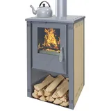 EEK A+ Kaminofen Pella creme mit Herdplatte - 5,4kW