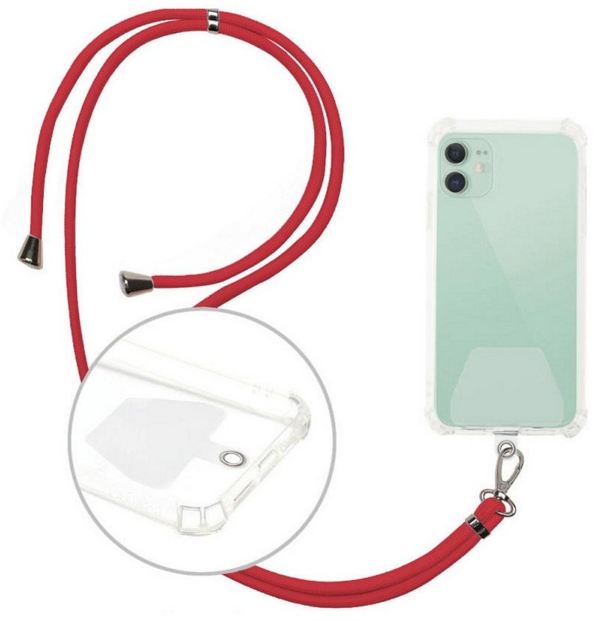 cofi1453 Universeller Umhängegurt für Smartphones Universal Smartphone-Halterung rot