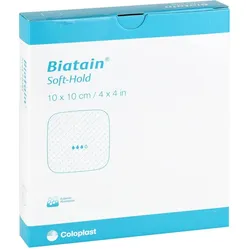 Biatain Schaumverband 10 x 10 cm sanft haftend